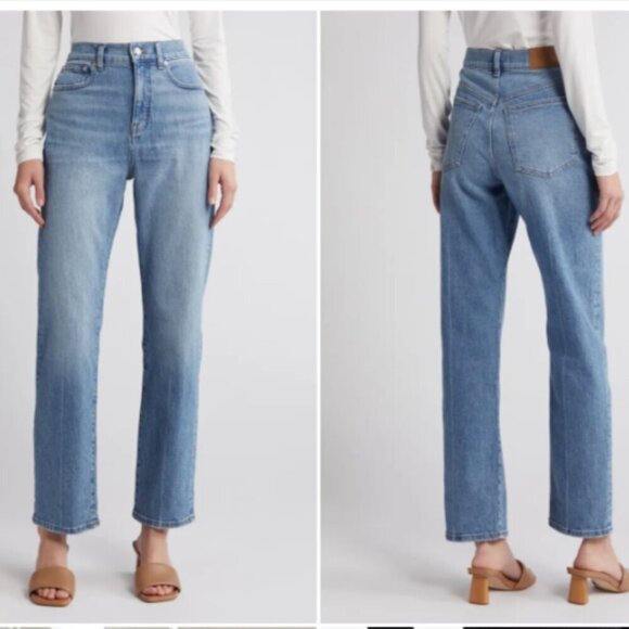Madewell The '90s' Creased High Waist Straight Leg Denim Jeans 27 x  33- NWT - Picture 1 of 8